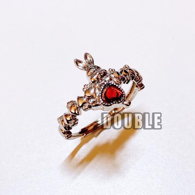 0.4ct ガーネット ラビットフレームリング < 女性アクセサリー/時計  0.4ct ガーネット ラビットフレームリング  < 女性アクセサリー/時計の