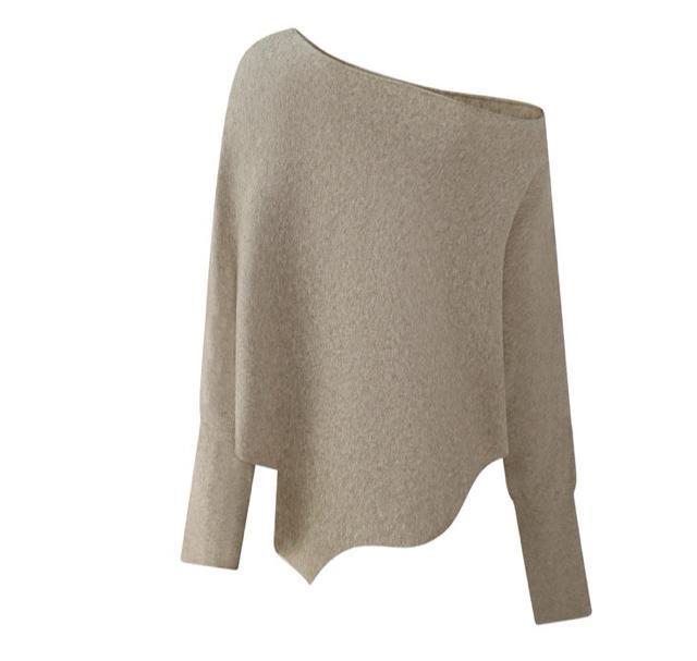 ドルマン ニット セーター 不規則 ゆったり ベージュ 大きいサイズ < 女性ファッション ドルマン ニット セーター 不規則 ゆったり ベージュ 大きいサイズ < 女性ファッションの