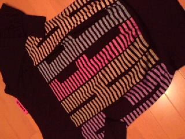 ★CHEER超カワデカレインボーロゴチュニカットソー★BK★ < ブランド  ★CHEER超カワデカレインボーロゴチュニカットソー★BK★ < ブランドの