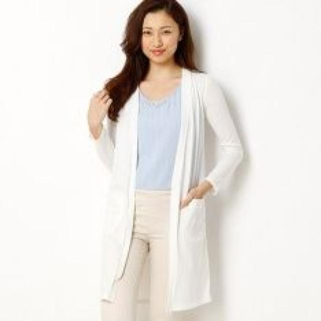 【CECIL McBEE/セシルマクビー】シンプル★ロング*カーディガン<ホワイトM> < ブランド 【CECIL McBEE/セシルマクビー】シンプル★ロング*カーディガン<ホワイトM> < ブランドの