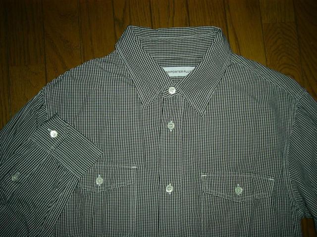 HEAD PORTER PLUS ヘッドポータープラス +  ギンガム チェックシャツ M 白黒 長袖 薄手 < ブランド  HEAD PORTER PLUS ヘッドポータープラス +  ギンガム チェックシャツ M 白黒 長袖 薄手 < ブランドの