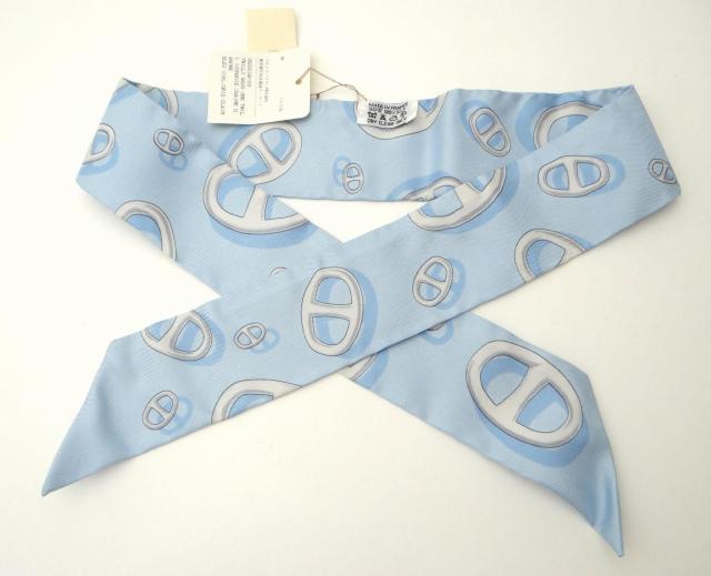 HERMES エルメス ツイリー シェーヌダンクル スカーフ シルク100%<新品同様品>【送料無料】 < ブランド HERMES エルメス ツイリー シェーヌダンクル スカーフ シルク100%<新品同様品>【送料無料】 < ブランドの