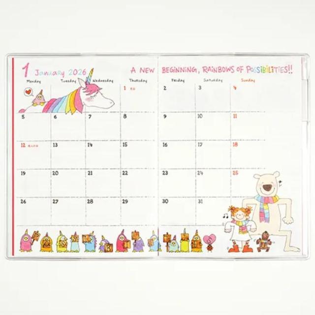 Da08 ココちゃん サカモトリョウ 2026 A6 手帳 ユニコーン 1384 < 女性ファッション Da08 ココちゃん サカモトリョウ 2026 A6 手帳 ユニコーン 1384 < 女性ファッションの