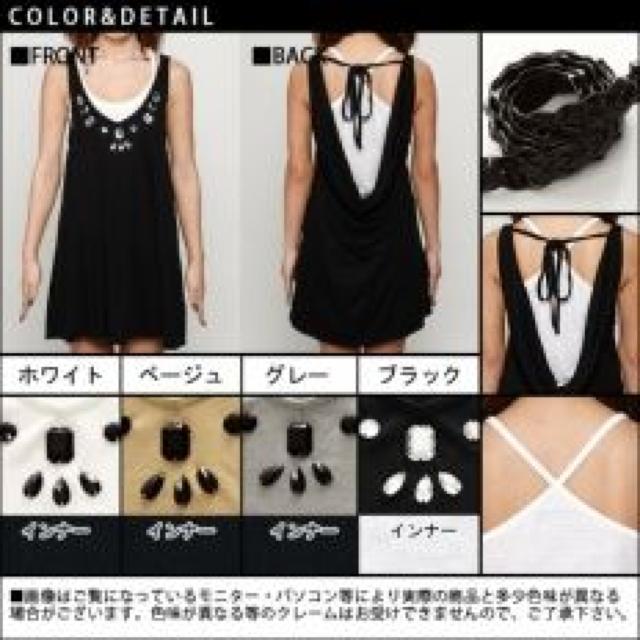 【夢展望】可愛い 胸元Rich♪ビジュー付タンクチュニック3点セット ブラック < ブランド  【夢展望】可愛い 胸元Rich♪ビジュー付タンクチュニック3点セット ブラック < ブランドの