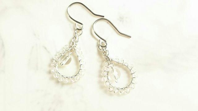 *ホワイトトパーズのドロップレースピアス*SF 17002 < 女性アクセサリー/時計  *ホワイトトパーズのドロップレースピアス*SF 17002  < 女性アクセサリー/時計の