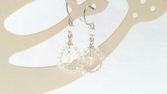 *ホワイトトパーズのドロップレースピアス*SF 17002 < 女性アクセサリー/時計  *ホワイトトパーズのドロップレースピアス*SF 17002 < 女性アクセサリー/時計の