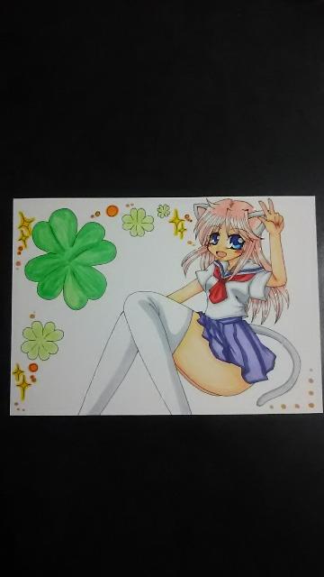 自作イラスト オリジナル セーラー服の猫耳ちゃん 同人 手描き < アニメ/コミック/キャラクター  自作イラスト オリジナル セーラー服の猫耳ちゃん 同人 手描き  < アニメ/コミック/キャラクターの
