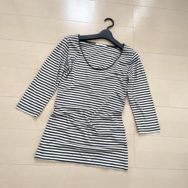 七分袖ボーダーカットソー トップス < 女性ファッション  七分袖ボーダーカットソー トップス  < 女性ファッションの