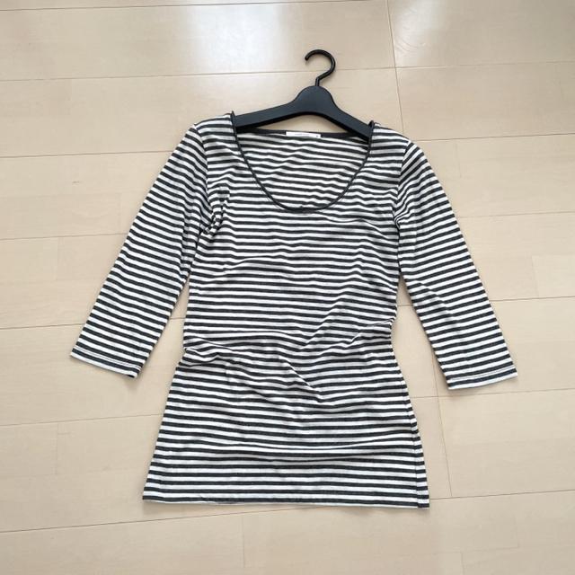 七分袖ボーダーカットソー トップス < 女性ファッション  七分袖ボーダーカットソー トップス < 女性ファッションの