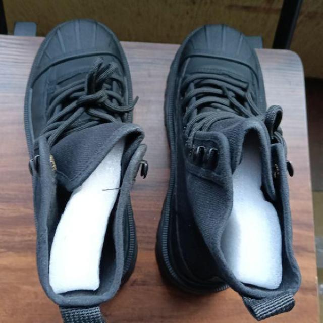 新品 22.5cm レディース ブーツ ブラック 厚底 シューズ ショートブーツ < 女性ファッション 新品 22.5cm レディース ブーツ ブラック 厚底 シューズ ショートブーツ < 女性ファッションの