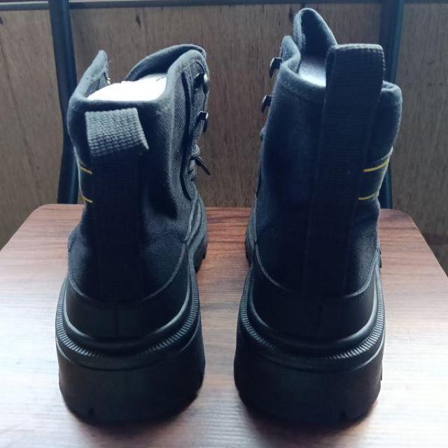 新品 22.5cm レディース ブーツ ブラック 厚底 シューズ ショートブーツ < 女性ファッション 新品 22.5cm レディース ブーツ ブラック 厚底 シューズ ショートブーツ < 女性ファッションの