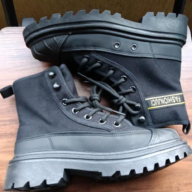 新品 22.5cm レディース ブーツ ブラック 厚底 シューズ ショートブーツ < 女性ファッション 新品 22.5cm レディース ブーツ ブラック 厚底 シューズ ショートブーツ < 女性ファッションの