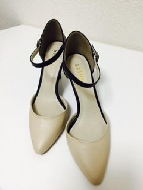 (25)アンクルストラップ〓ポインテットトゥパンプス〓ベージュ×黒〓新品 < 女性ファッション (25)アンクルストラップ〓ポインテットトゥパンプス〓ベージュ×黒〓新品 < 女性ファッションの