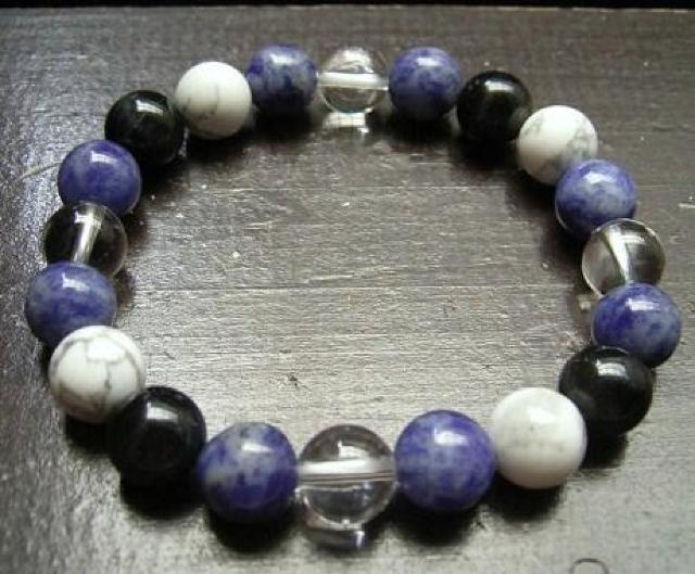 ☆集中力・勉強☆ソーダライトxホークアイxハウライトx水晶 < 女性アクセサリー/時計  ☆集中力・勉強☆ソーダライトxホークアイxハウライトx水晶  < 女性アクセサリー/時計の