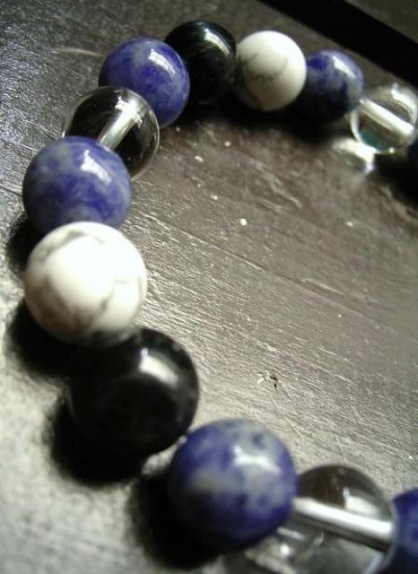 ☆集中力・勉強☆ソーダライトxホークアイxハウライトx水晶 < 女性アクセサリー/時計  ☆集中力・勉強☆ソーダライトxホークアイxハウライトx水晶 < 女性アクセサリー/時計の