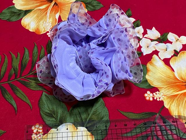 水玉☆綺麗なパープルのシュシュ☆ < 女性アクセサリー/時計  水玉☆綺麗なパープルのシュシュ☆ < 女性アクセサリー/時計の