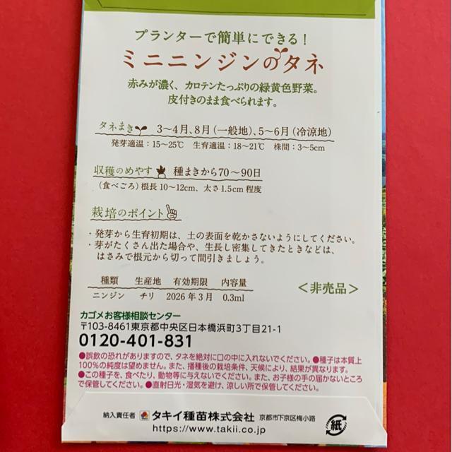 ミニにんじんの種 4袋 < ペット/手芸/園芸  ミニにんじんの種 4袋 < ペット/手芸/園芸の