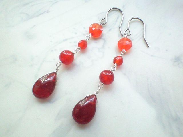 jul.*カーネリアンのグラデピアス*silver 15021 < 女性アクセサリー/時計 jul.*カーネリアンのグラデピアス*silver 15021 < 女性アクセサリー/時計の