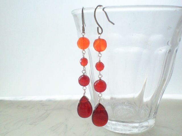 jul.*カーネリアンのグラデピアス*silver 15021 < 女性アクセサリー/時計 jul.*カーネリアンのグラデピアス*silver 15021 < 女性アクセサリー/時計の