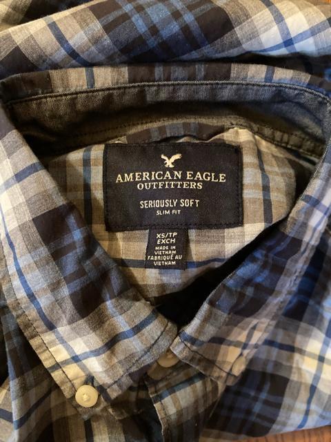AMERICAN EAGLE チェック シャツ XS 古着 ブルー アメリカンイーグル メンズ コットン  < ブランド  AMERICAN EAGLE チェック シャツ XS 古着 ブルー アメリカンイーグル メンズ コットン  < ブランドの