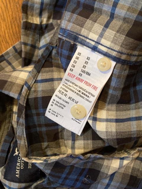 AMERICAN EAGLE チェック シャツ XS 古着 ブルー アメリカンイーグル メンズ コットン  < ブランド  AMERICAN EAGLE チェック シャツ XS 古着 ブルー アメリカンイーグル メンズ コットン  < ブランドの