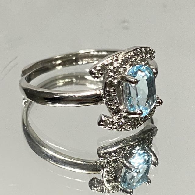 《No.R070》宝石質 天然石ブルートパーズ フリーサイズリング < 女性アクセサリー/時計  《No.R070》宝石質 天然石ブルートパーズ フリーサイズリング  < 女性アクセサリー/時計の