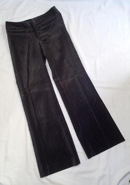 ◇UNITED ARROWS/日本製 ラメ入り ストライプ柄 デザインパンツ ベロア パーティーにも/ブラック/サイズ3 < 女性ファッション  ◇UNITED ARROWS/日本製 ラメ入り ストライプ柄 デザインパンツ ベロア パーティーにも/ブラック/サイズ3 < 女性ファッションの