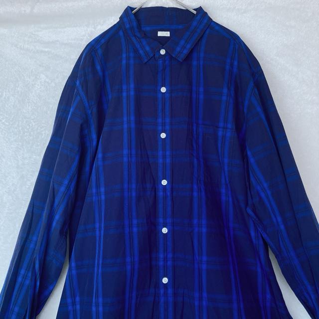 GU ジーユー チェック柄 長袖 シャツ ブラウス XL 青 推しカラー N2m < ブランド GU ジーユー チェック柄 長袖 シャツ ブラウス XL 青 推しカラー N2m < ブランドの