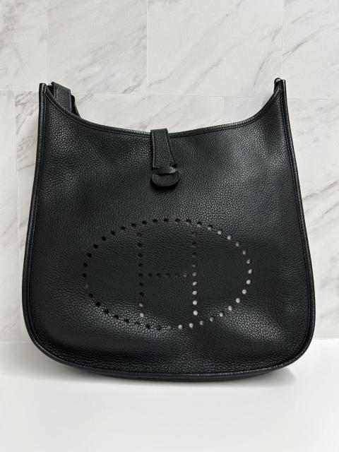 HERMES エルメス エブリン GM シルバー金具 黒 ブラックショルダーバッグ P刻印 極美品 < ブランド HERMES エルメス エブリン GM シルバー金具 黒 ブラックショルダーバッグ P刻印 極美品 < ブランドの