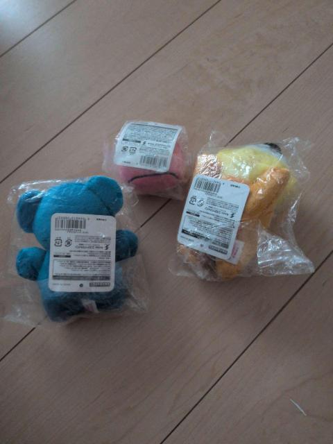 ビニールに入った未開封の可愛いキャラクターのぬいぐるみ3点セット < アニメ/コミック/キャラクター ビニールに入った未開封の可愛いキャラクターのぬいぐるみ3点セット < アニメ/コミック/キャラクターの