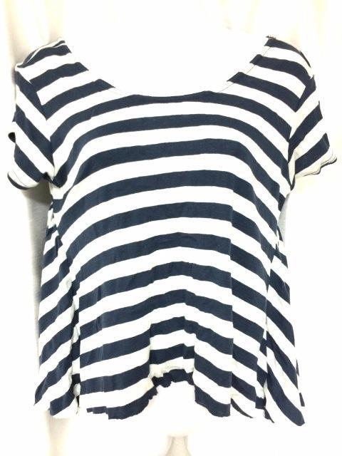 ネイビーグレーボーダーオフショルダーアシメフリルmoussy < ブランド ネイビーグレーボーダーオフショルダーアシメフリルmoussy < ブランドの