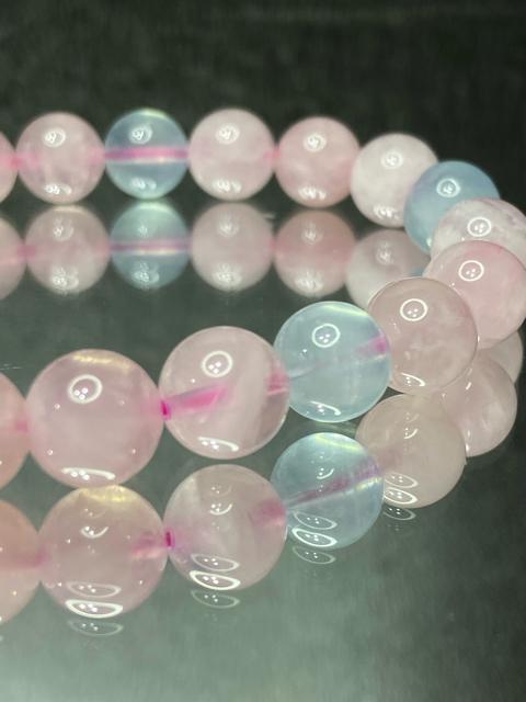 《No.368》ブラジル産 天然石アクアマリン×ローズクォーツ < 男性アクセサリー/時計  《No.368》ブラジル産 天然石アクアマリン×ローズクォーツ < 男性アクセサリー/時計の