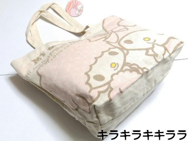 《New》マイメロディ&マイスウィートピアノ★通勤.通学のサブバッグに…コットン*トートバッグ<ベージュ> < 女性ファッション  《New》マイメロディ&マイスウィートピアノ★通勤.通学のサブバッグに…コットン*トートバッグ<ベージュ> < 女性ファッションの