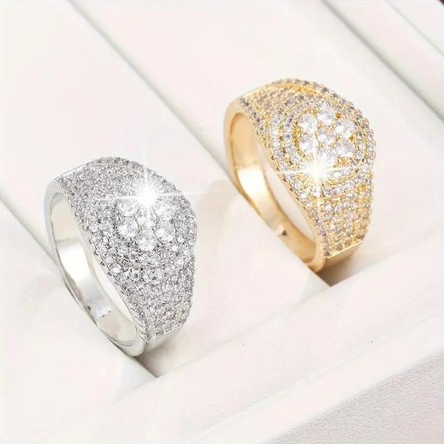 爆ヤス価格590円★きらめくジルコニアの花の指輪 エレガントな金のオープンリングUSAサイズ7号(日本サイズ14号)ゴールド < 女性アクセサリー/時計 爆ヤス価格590円★きらめくジルコニアの花の指輪 エレガントな金のオープンリングUSAサイズ7号(日本サイズ14号)ゴールド < 女性アクセサリー/時計の