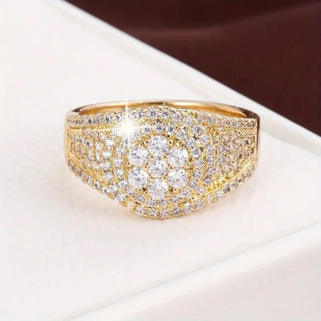 爆ヤス価格590円★きらめくジルコニアの花の指輪 エレガントな金のオープンリングUSAサイズ7号(日本サイズ14号)ゴールド < 女性アクセサリー/時計 爆ヤス価格590円★きらめくジルコニアの花の指輪 エレガントな金のオープンリングUSAサイズ7号(日本サイズ14号)ゴールド < 女性アクセサリー/時計の