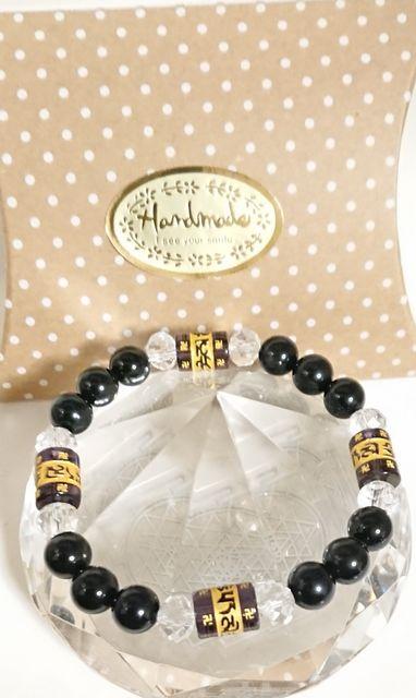 開運(六字真言&レインボーオブシディアン)ブレス16.5p < 女性アクセサリー/時計 開運(六字真言&レインボーオブシディアン)ブレス16.5p < 女性アクセサリー/時計の