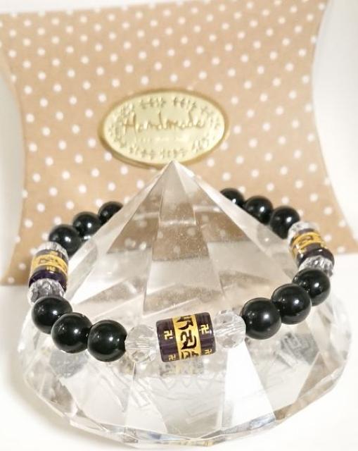 開運(六字真言&レインボーオブシディアン)ブレス16.5p < 女性アクセサリー/時計 開運(六字真言&レインボーオブシディアン)ブレス16.5p < 女性アクセサリー/時計の