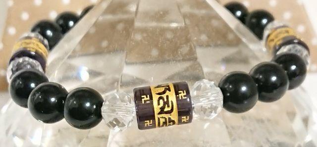開運(六字真言&レインボーオブシディアン)ブレス16.5p < 女性アクセサリー/時計 開運(六字真言&レインボーオブシディアン)ブレス16.5p < 女性アクセサリー/時計の