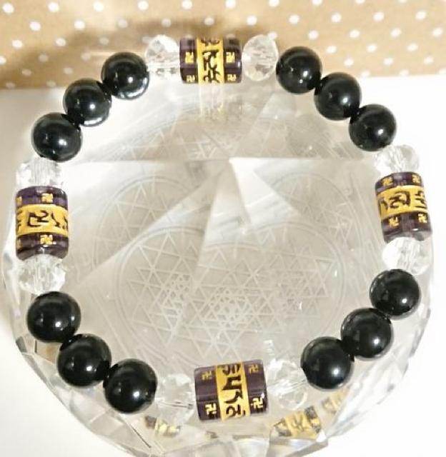 開運(六字真言&レインボーオブシディアン)ブレス16.5p < 女性アクセサリー/時計 開運(六字真言&レインボーオブシディアン)ブレス16.5p < 女性アクセサリー/時計の