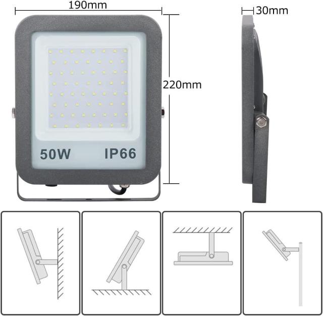 超薄型LED投光器 50W作業灯 500W相当 6500LM < ペット/手芸/園芸  超薄型LED投光器 50W作業灯 500W相当 6500LM < ペット/手芸/園芸の