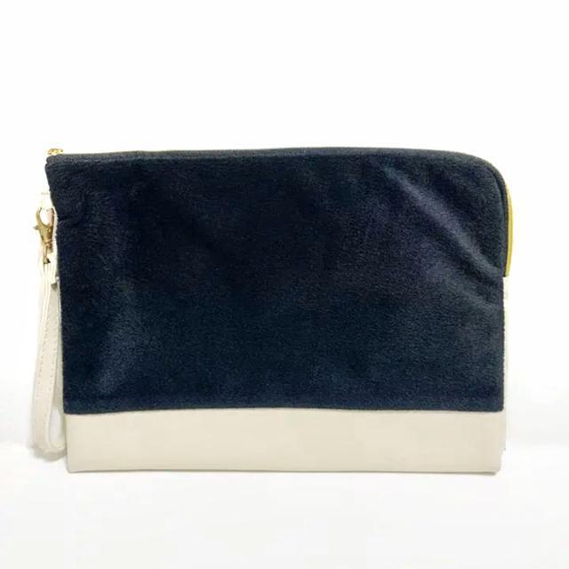 【used】バイカラーBIGクラッチポーチ/オフ白×黒/B5サイズ < 女性ファッション  【used】バイカラーBIGクラッチポーチ/オフ白×黒/B5サイズ < 女性ファッションの