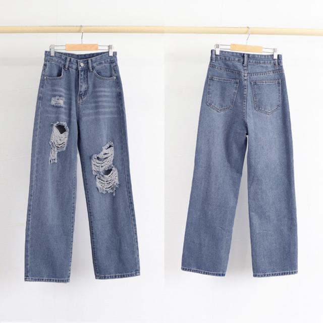 送料無料 新品 ダメージデニムパンツ クラッシュジーンズ < 女性ファッション  送料無料 新品 ダメージデニムパンツ クラッシュジーンズ < 女性ファッションの