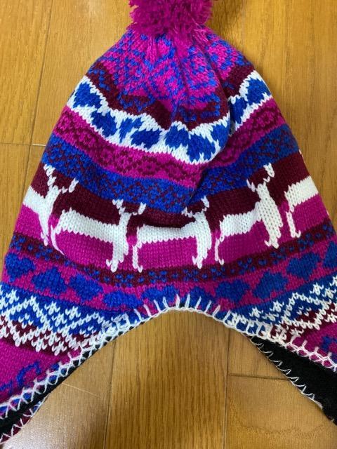 新品☆ピンク×パープルトナカイニットキャップ☆ < キッズ/ベビー  新品☆ピンク×パープルトナカイニットキャップ☆ < キッズ/ベビーの