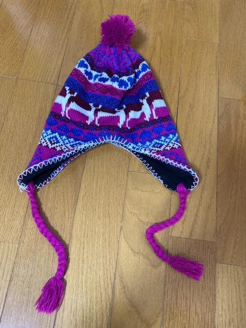 新品☆ピンク×パープルトナカイニットキャップ☆ < キッズ/ベビー  新品☆ピンク×パープルトナカイニットキャップ☆ < キッズ/ベビーの