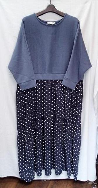 【未使用/タグ付き】Hina Style  ヒナスタイル◆異素材使い ワンピース ぽっちゃりコーデ マキシ丈/大きいサイズ3L < 女性ファッション  【未使用/タグ付き】Hina Style  ヒナスタイル◆異素材使い ワンピース ぽっちゃりコーデ マキシ丈/大きいサイズ3L < 女性ファッションの
