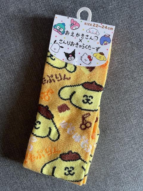 ♯新品♯ おえかきさん × さんりおきゃらくたーず  ぽむぽむぷりん  靴下 ソックス 22→24  サンリオ  ポムポムプリン < 女性ファッション  ♯新品♯ おえかきさん × さんりおきゃらくたーず  ぽむぽむぷりん  靴下 ソックス 22→24  サンリオ  ポムポムプリン  < 女性ファッションの