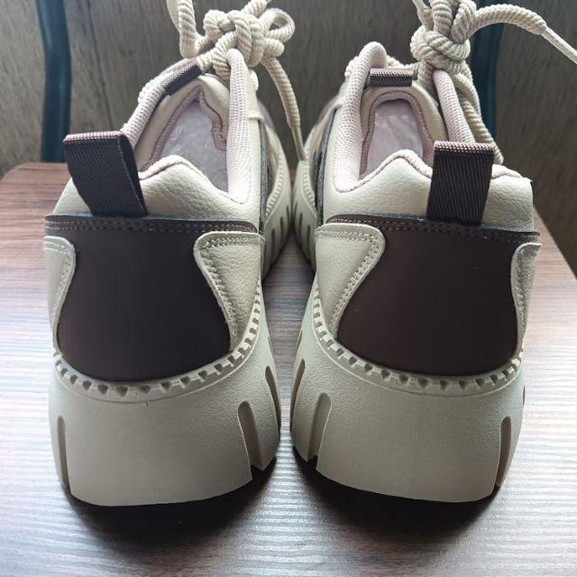 新品 25cm スニーカー ブラウン シューズ 靴 カジュアル レディース 厚底 < 女性ファッション  新品 25cm スニーカー ブラウン シューズ 靴 カジュアル レディース 厚底 < 女性ファッションの