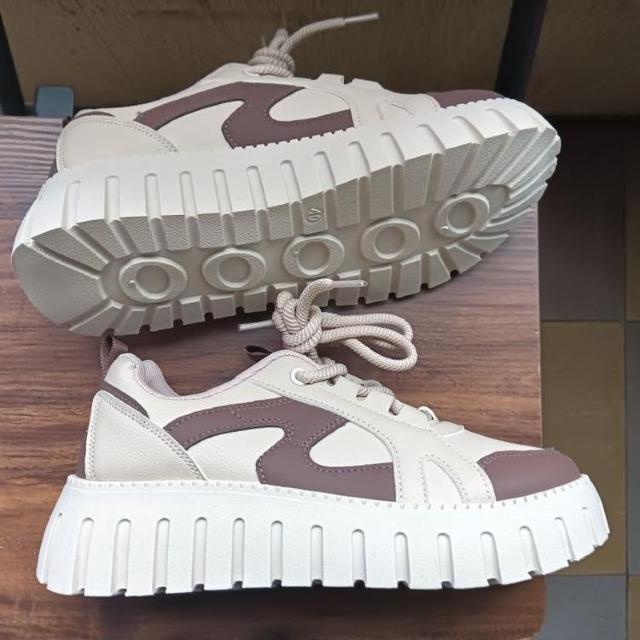 新品 25cm スニーカー ブラウン シューズ 靴 カジュアル レディース 厚底 < 女性ファッション  新品 25cm スニーカー ブラウン シューズ 靴 カジュアル レディース 厚底 < 女性ファッションの