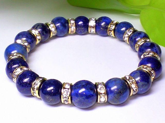 パワーストーン☆天然石!!ラピスラズリ瑠璃10ミリ数珠ブレス§金ロンデル < 女性アクセサリー/時計 パワーストーン☆天然石!!ラピスラズリ瑠璃10ミリ数珠ブレス§金ロンデル < 女性アクセサリー/時計の