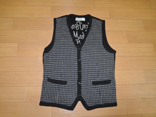 ワコマリア WACKO MARIA チェック柄 ニットベスト M 黒灰 刺繍 < ブランド  ワコマリア WACKO MARIA チェック柄 ニットベスト M 黒灰 刺繍  < ブランドの